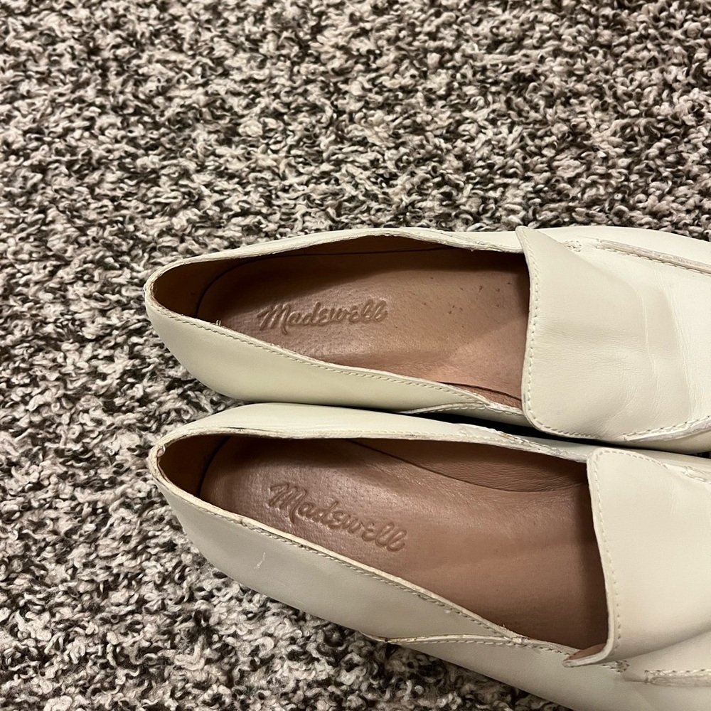 Madewell Cream Leather Loafers - Picture 2 of 6